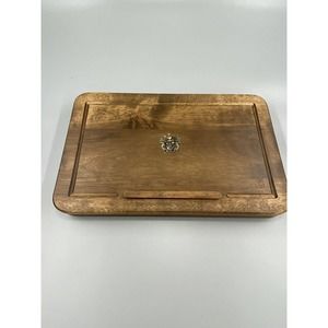 Vintage Gail Craft Wooden Tray Cheeseboard Cracker, Meats Slots W/ Knife Japan